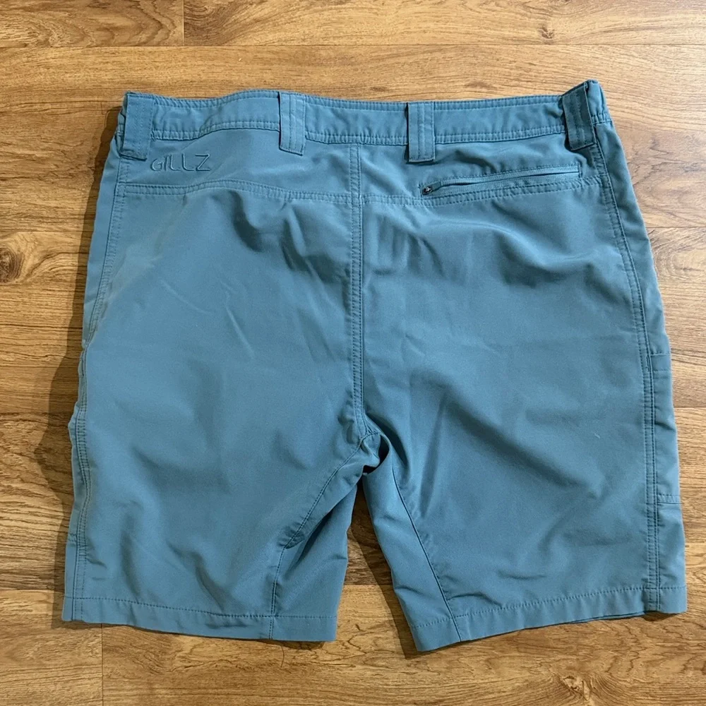 GILLZ Men Large Teal Blue Fishing 5 Pocket Zip Fly Casual Shorts - Picture 3 of 16